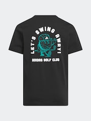 adidas Golf Kids Graphic Print Black T-Shirt - Image 2 of 5
