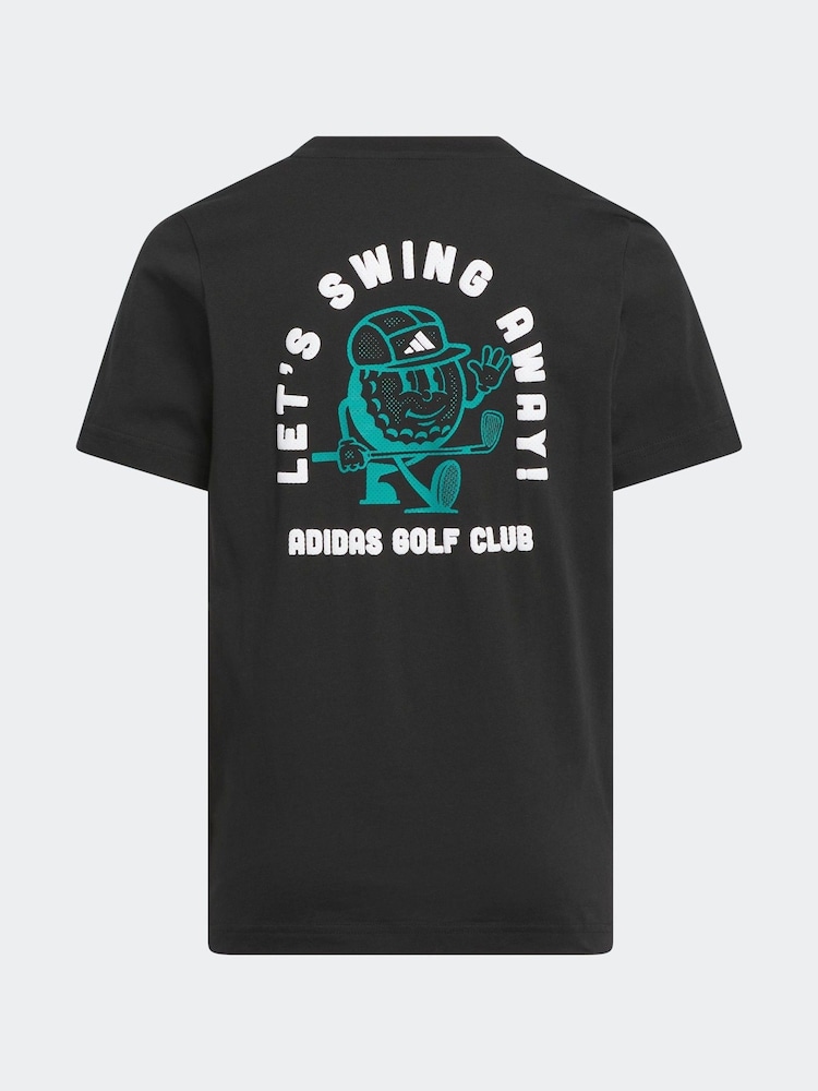 adidas Golf Kids Graphic Print Black T-Shirt - Image 2 of 5