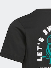 adidas Golf Kids Graphic Print Black T-Shirt - Image 3 of 5