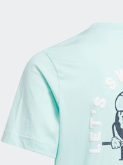 adidas Golf Kids Aqua Blue Graphic Print T-Shirt - Image 4 of 5