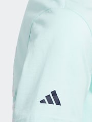 adidas Golf Kids Aqua Blue Graphic Print T-Shirt - Image 5 of 5