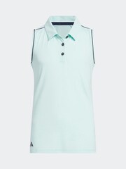 adidas Golf Aqua Blue Kids Aqua Performance Sleeveless Polo Shirt - Image 1 of 5