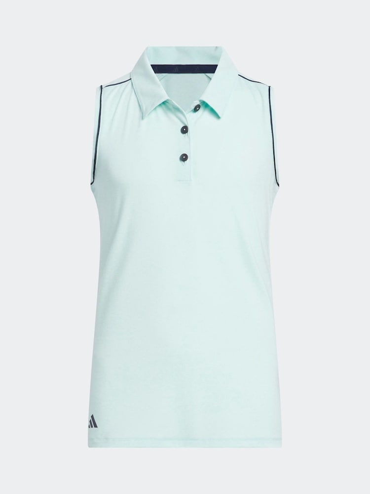 adidas Golf Aqua Blue Kids Aqua Performance Sleeveless Polo Shirt - Image 1 of 5