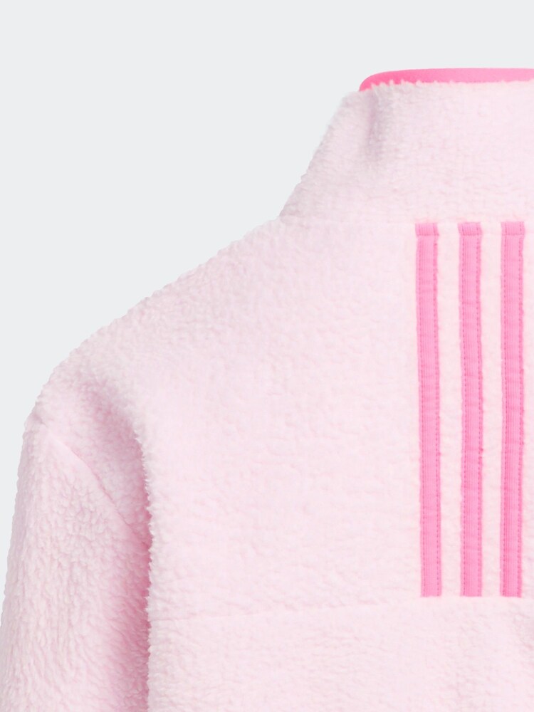 adidas Golf Pink Kids Performance Polarfleece Quarter-Zip Sweater - Image 5 of 5 adidas Golf Pink Kids Performance Polarfleece Quarter-Zip Sweater - Image 5 of 5