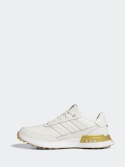 adidas Golf S2G 25 Leather Spikeless White and Gold Shoes - Image 2 of 9