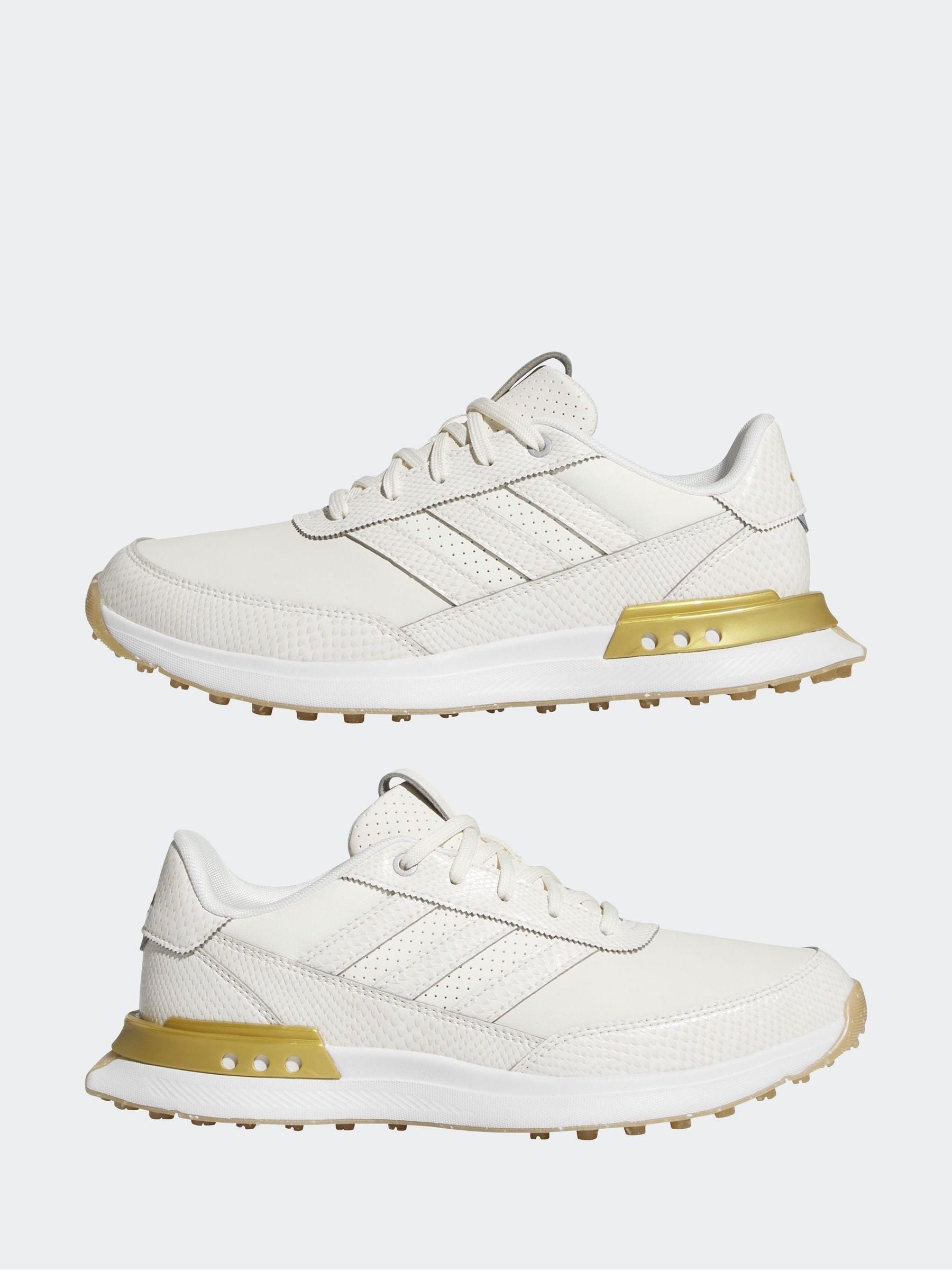 スンです。 Buy adidas Golf White/Gold S2G 25 Leather Spikeless and Gold Shoes