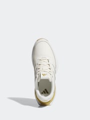 adidas Golf S2G 25 Leather Spikeless White and Gold Shoes - Image 6 of 9