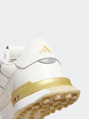 adidas Golf S2G 25 Leather Spikeless White and Gold Shoes - Image 8 of 9