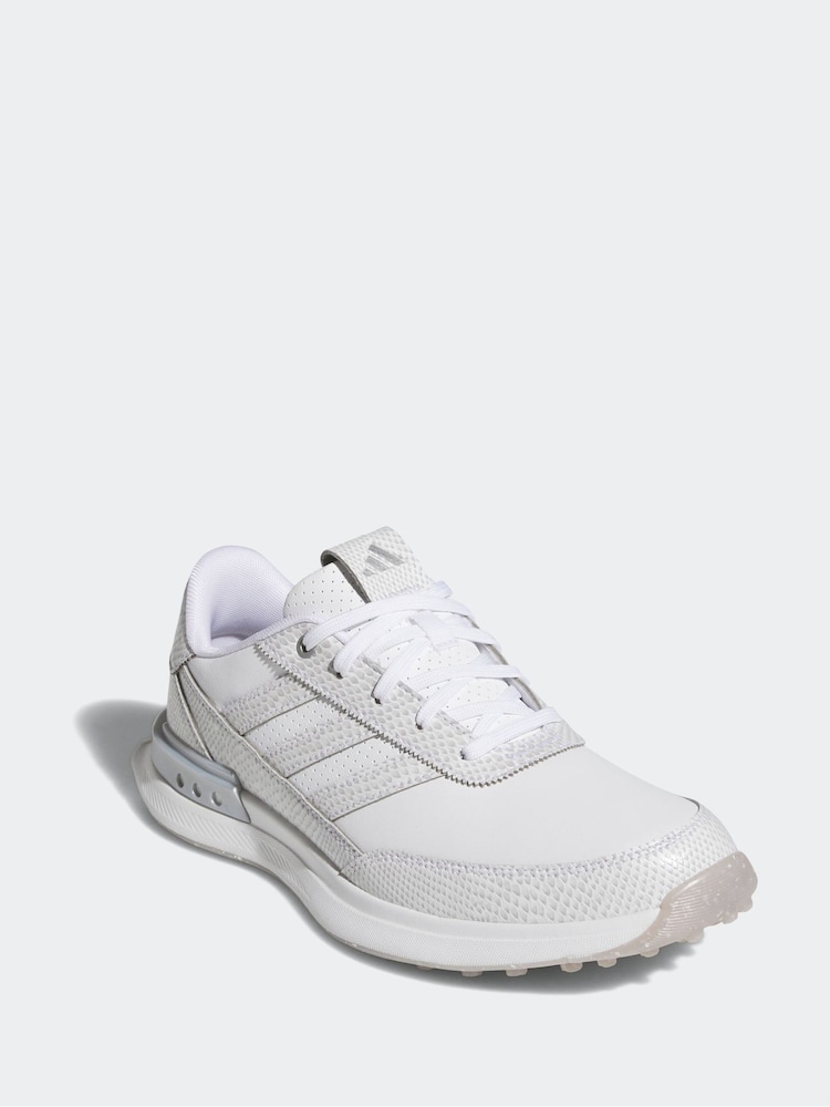 adidas Golf S2G 25 Leather Spikeless White and Silver Shoes - Image 1 of 9