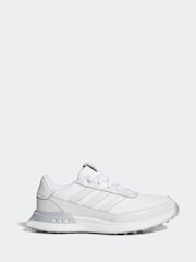 adidas Golf S2G 25 Leather Spikeless White and Silver Shoes - Image 2 of 9