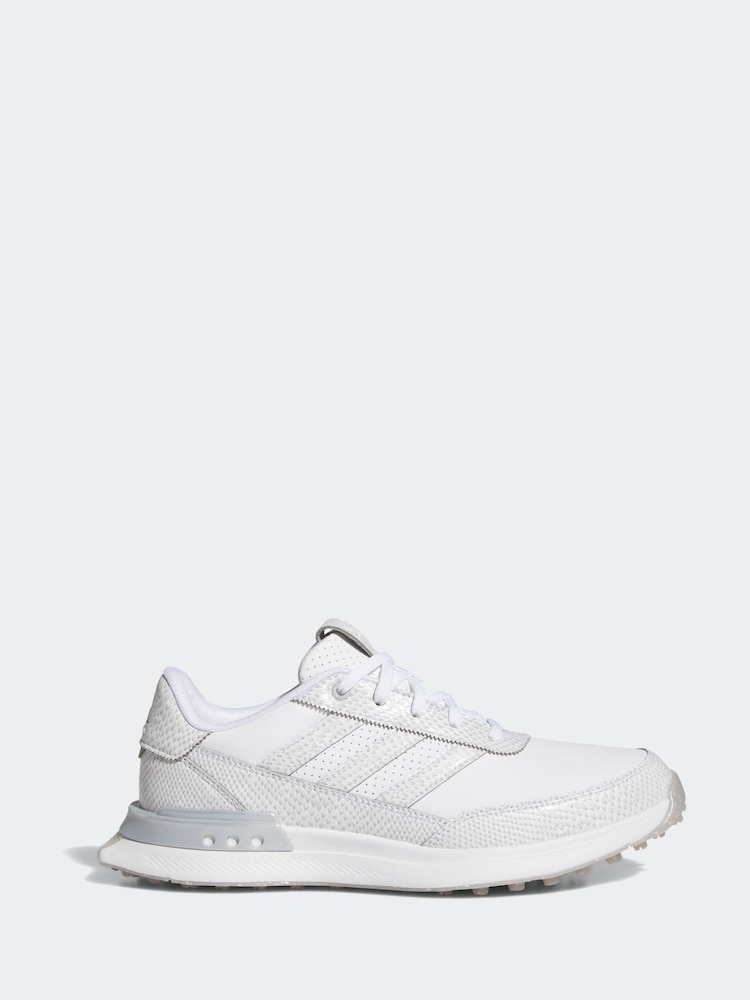 adidas Golf S2G 25 Leather Spikeless White and Silver Shoes - Image 2 of 9
