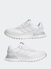 adidas Golf S2G 25 Leather Spikeless White and Silver Shoes - Image 5 of 9
