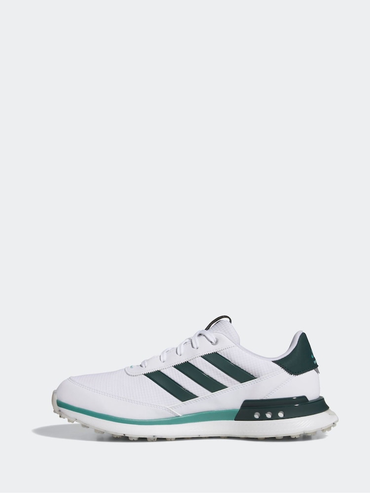 adidas Golf S2G 24 Spikeless White and Green Trainers - Image 2 of 9