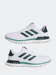 adidas Golf S2G 24 Spikeless White and Green Trainers - Image 5 of 9