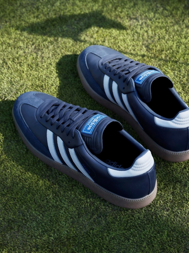 adidas gazelle silver green womens Blue Adidas Samba Golf Shoes- M's 11, W's 12.5 – Plum Garments main image 1