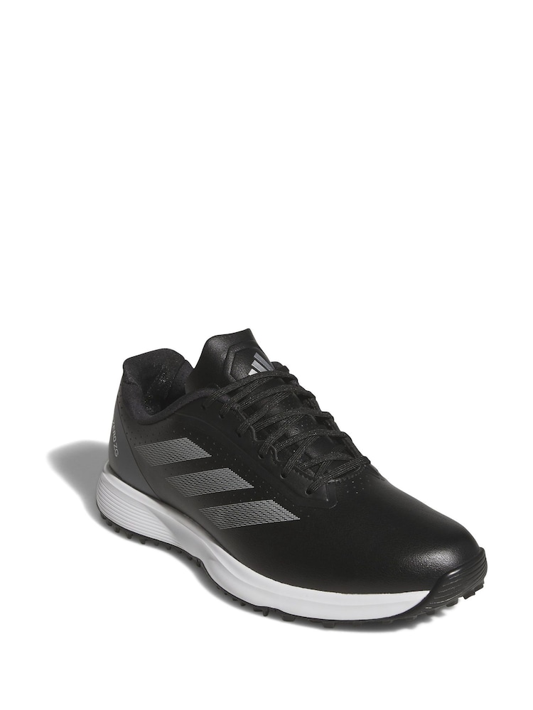 adidas Golf Kids Adizero ZG Spikeless Black/Pewter Trainers - Image 2 of 10 adidas Golf Kids Adizero ZG Spikeless Black/Pewter Trainers - Image 2 of 10