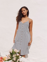 Blue on White Jersey Midi Dress - Image 1 of 8