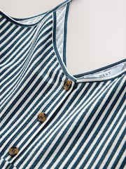 Blue on White Jersey Midi Dress - Image 7 of 8