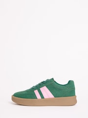 Friends Like These Green Lace-Up Retro Gumsole Sports Trainers - Image 3 of 5