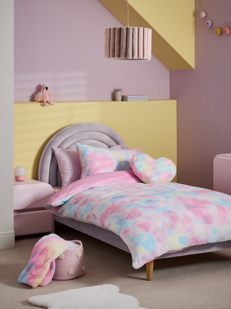 Multi Ombre Cosy Fleece Duvet Cover and Pillowcase Set - Image 1 of 6