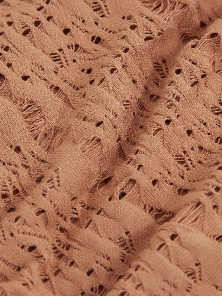 Reiss Tan Francesca Atelier Ladder Knit High Neck Bodysuit - Image 6 of 6 Reiss Tan Francesca Atelier Ladder Knit High Neck Bodysuit - Image 6 of 6