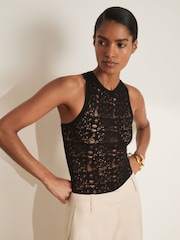 Atelier Ladder Knit High Neck Bodysuit - Image 1 of 6