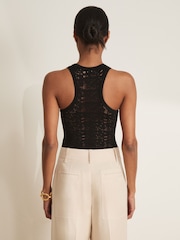 Atelier Ladder Knit High Neck Bodysuit - Image 4 of 6