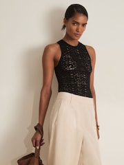 Atelier Ladder Knit High Neck Bodysuit - Image 5 of 6