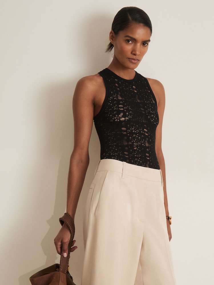 Atelier Ladder Knit High Neck Bodysuit - Image 5 of 6