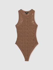 Atelier Lace-Knit High-Neck Bodysuit - Image 2 of 6