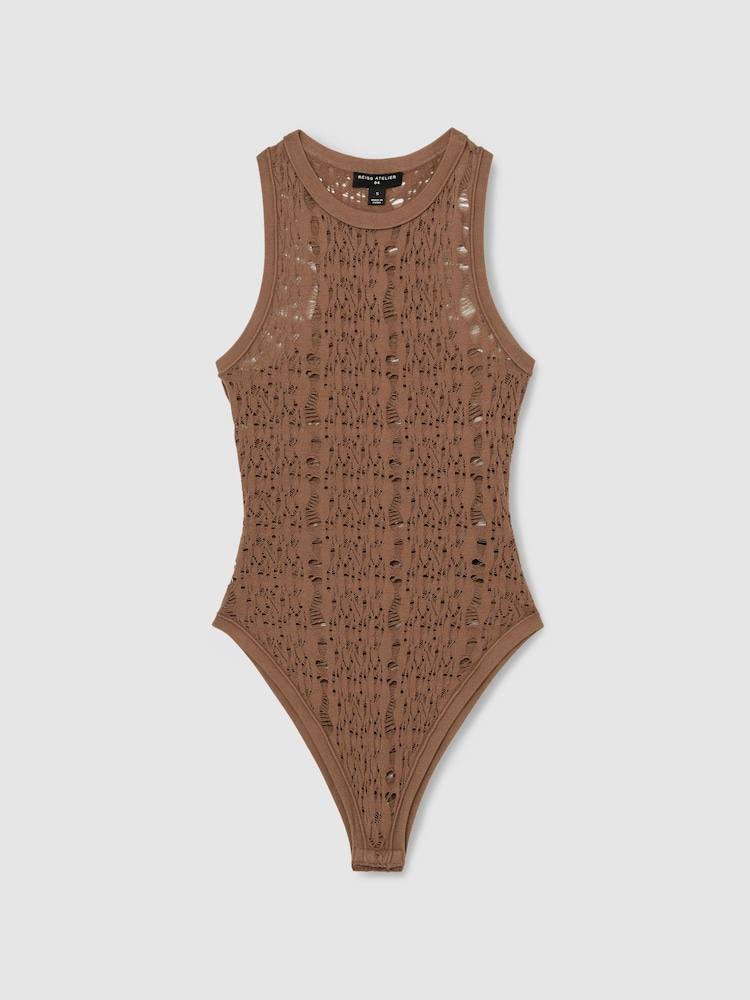 Atelier Lace-Knit High-Neck Bodysuit - Image 2 of 6