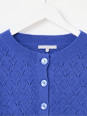 Oliver Bonas Blue Pointelle Knitted Jumper Dress - Image 5 of 7