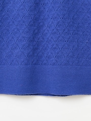 Oliver Bonas Blue Pointelle Knitted Jumper Dress - Image 6 of 7