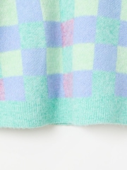 Oliver Bonas Green Checked Knitted Jumper - Image 7 of 7