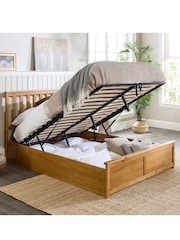 Aspire Furniture Natural Wooden End Lift Ottoman Storage Bed - Image 2 of 5