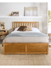 Aspire Furniture Natural Wooden End Lift Ottoman Storage Bed - Image 3 of 5