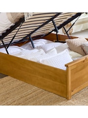 Aspire Furniture Natural Wooden End Lift Ottoman Storage Bed - Image 4 of 5