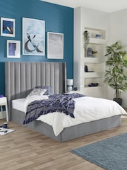 Aspire Furniture Grey Helix End Lift Ottoman Storage Bed - Image 1 of 4