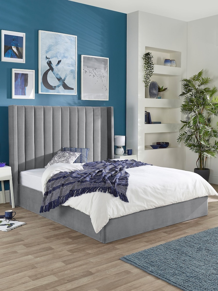 Aspire Furniture Grey Helix End Lift Ottoman Storage Bed - Image 1 of 4