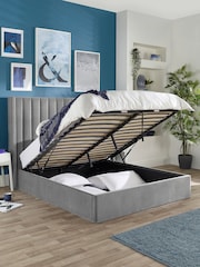 Aspire Furniture Grey Helix End Lift Ottoman Storage Bed - Image 2 of 4