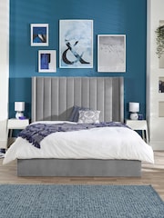 Aspire Furniture Grey Helix End Lift Ottoman Storage Bed - Image 3 of 4