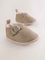 Beige Baby Faux Fur Lined Clog Shoes (0-24mths) - Image 5 of 5
