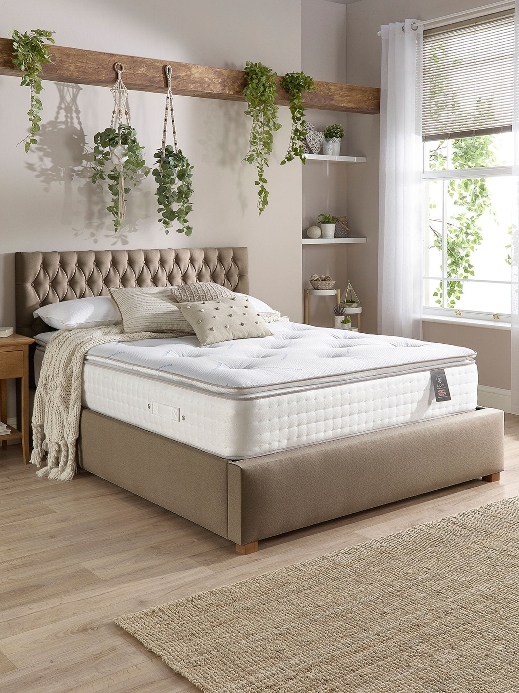Aspire Furniture Unisex White Aspire 7000 Pocket Climate Cool Wool Pillowtop Mat Mattress - Image 1