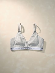 Grey Bralette Adaptive Logo Cotton Bralet - Image 1 of 7