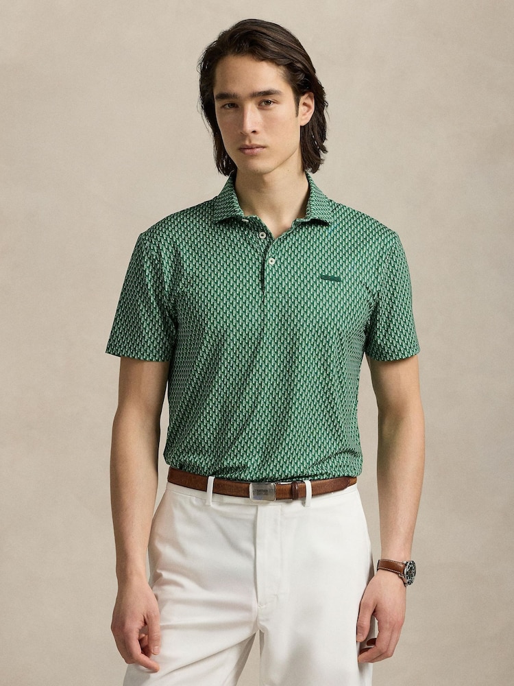 Ralph Lauren RLX Green Airflow Knit Polo Shirt - Imagen 1 de 5