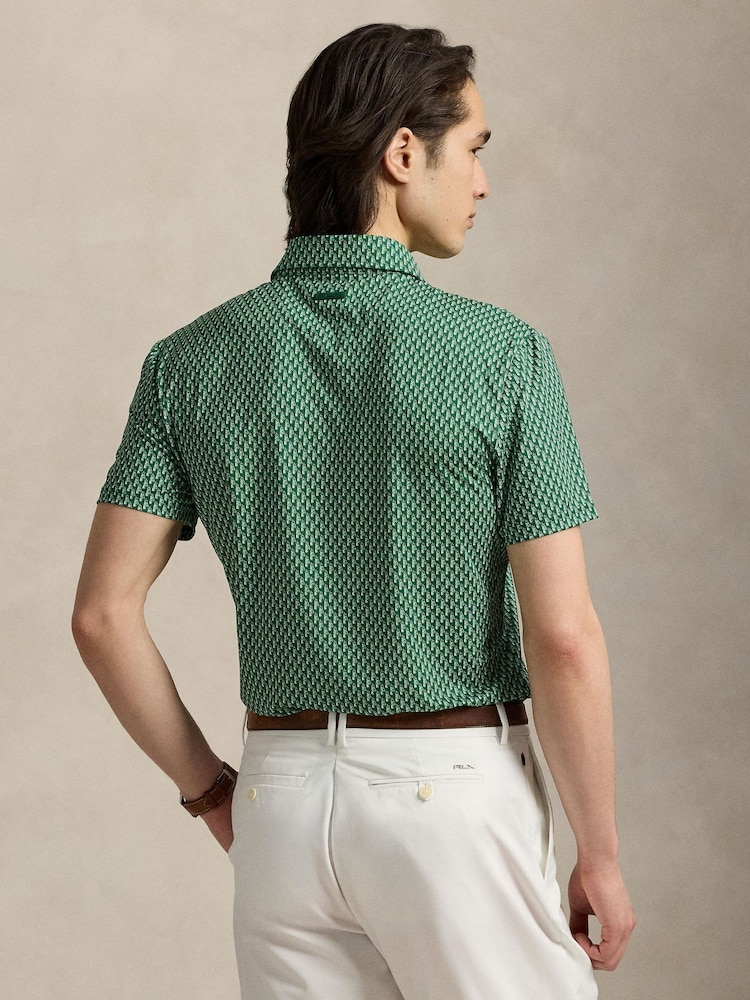 Ralph Lauren RLX Green Airflow Knit Polo Shirt - Imagen 2 de 5