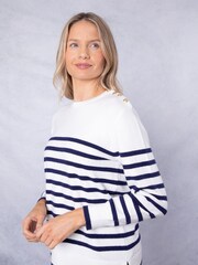 Lakeland Clothing Bonnie Striped White Jumper - Image 1 of 7
