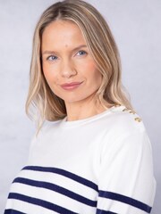 Lakeland Clothing Bonnie Striped White Jumper - Image 2 of 7