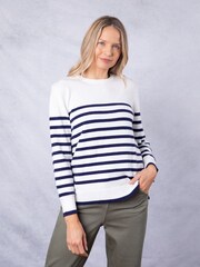 Lakeland Clothing Bonnie Striped White Jumper - Image 3 of 7