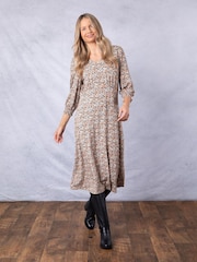 Lakeland Clothing Luella Floral Print Midi Dress - Image 7 of 9